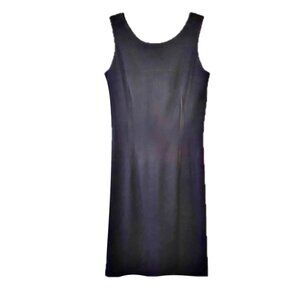 Barney's Classic Career Shift Dress Navy Blue Sleeveless Bodycon V-Back Sz 6